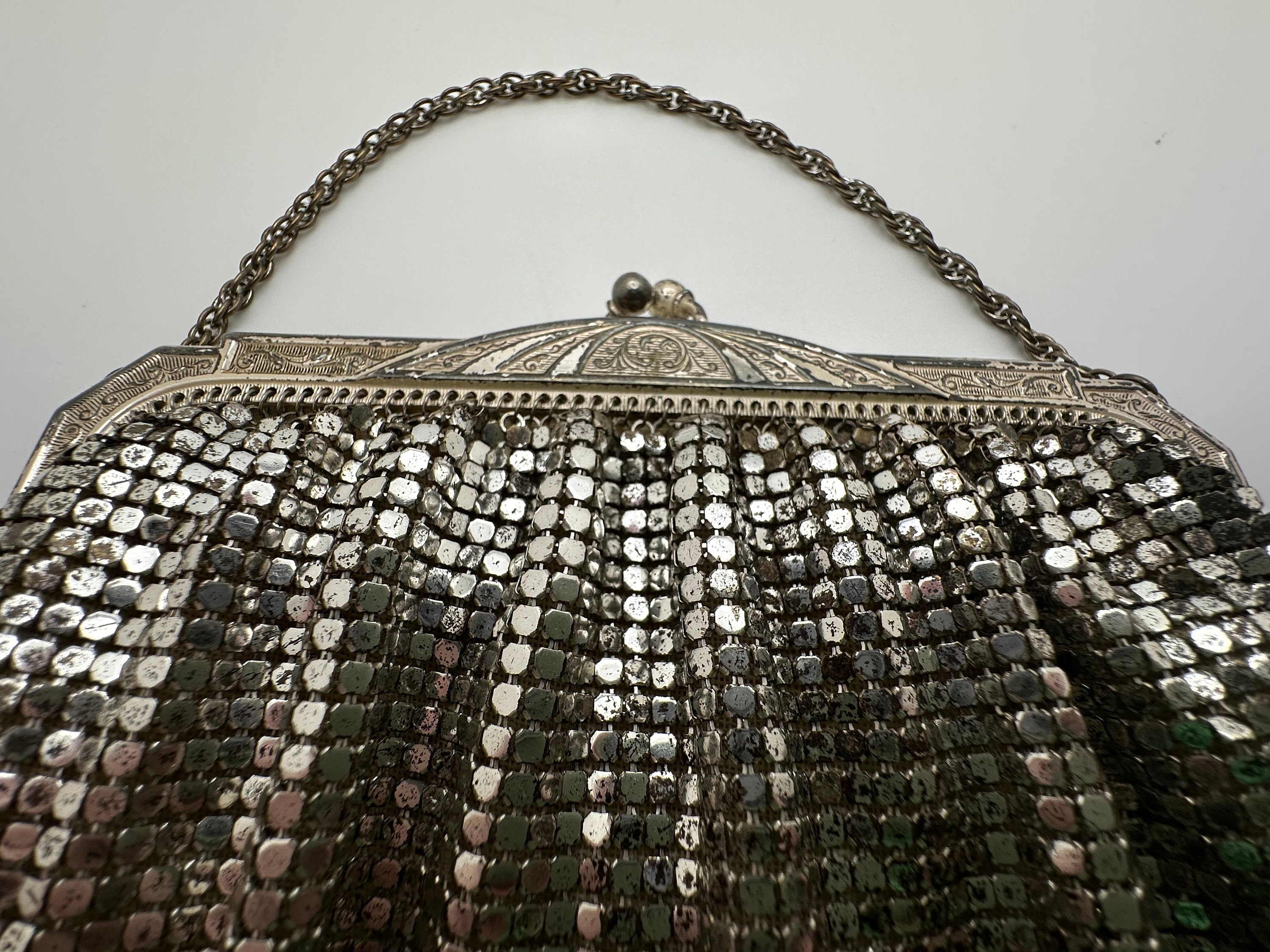 Vintage Whiting and Davis Mesh Silver Purse Evening Bag - Etsy