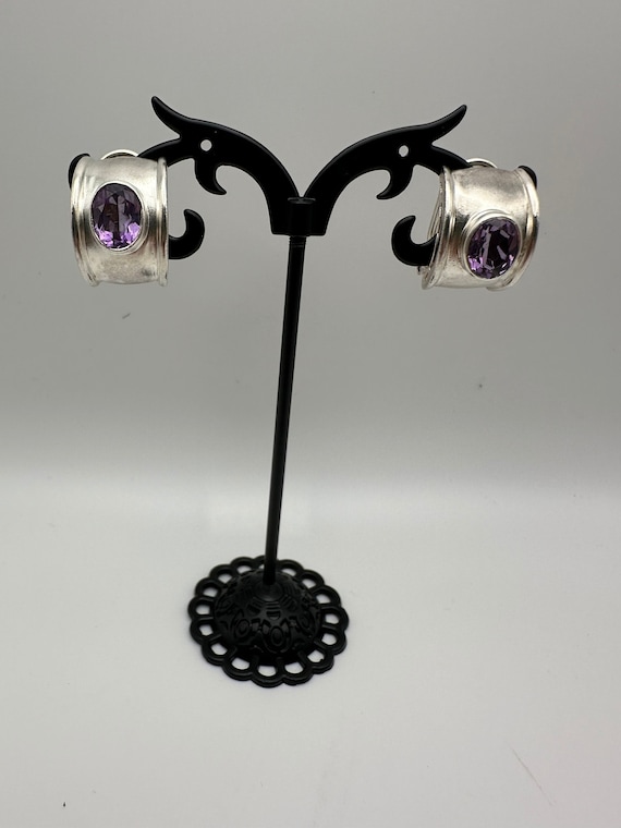 Orecchini in argento sterling con iolite, taglio antico