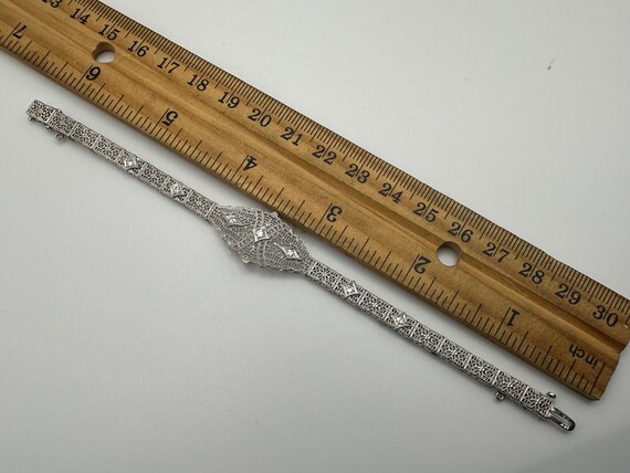 Beautiful Antique Art Deco 14k White Gold Diamond… - image 5