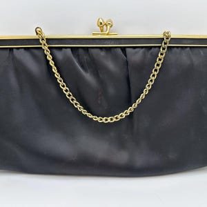 Vintage Schwarz und Gold Klassisch Ande Clutch Geldbörse Abendtasche