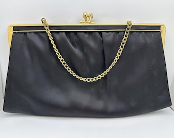 Vintage Black and Gold Classic Ande Clutch Purse Evening Bag