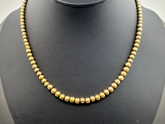 Vintage Tested 17k Gold Necklace w/ Graduated 2.9mm - 4.8mm 15K Gold Beads