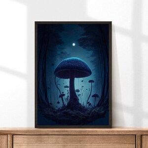Magic Mushroom Wall Art, Enchanted Mushroom Printable, Fantasy Posters, Trippy Wall Art, Fairy Core Decor, Digital Download