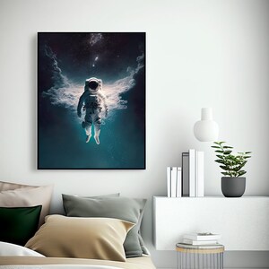 Astronaut Wall Art, Space Poster, Astronaut In Space, Space Decor, Spaceman Art, Cool Posters, Digital Download, Printable Wall Art