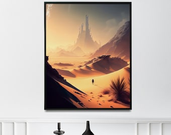 Sci-Fi Desert Print: Surreal Dune Landscape (Digital Download)