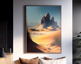 Desert Planet Landscape Poster: Sci-Fi Dune Wall Art (Digital Download)