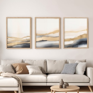 Black and Gold Abstract Art Prints: Gallery Wall Set (Digital Download)