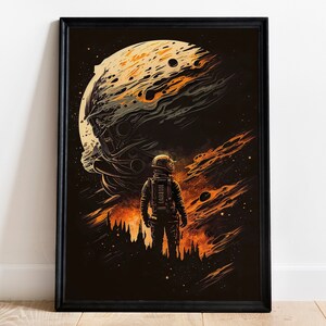 Retro Astronaut Space Art Print: Space Age Wall Decor (Digital Download)