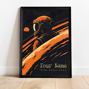 Custom Name Astronaut Print: Space Art Gift (Digital Download)