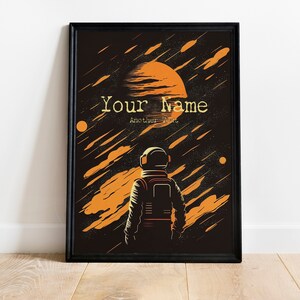 Custom Name Astronaut Print: Space Theme Wall Art (Digital Download)