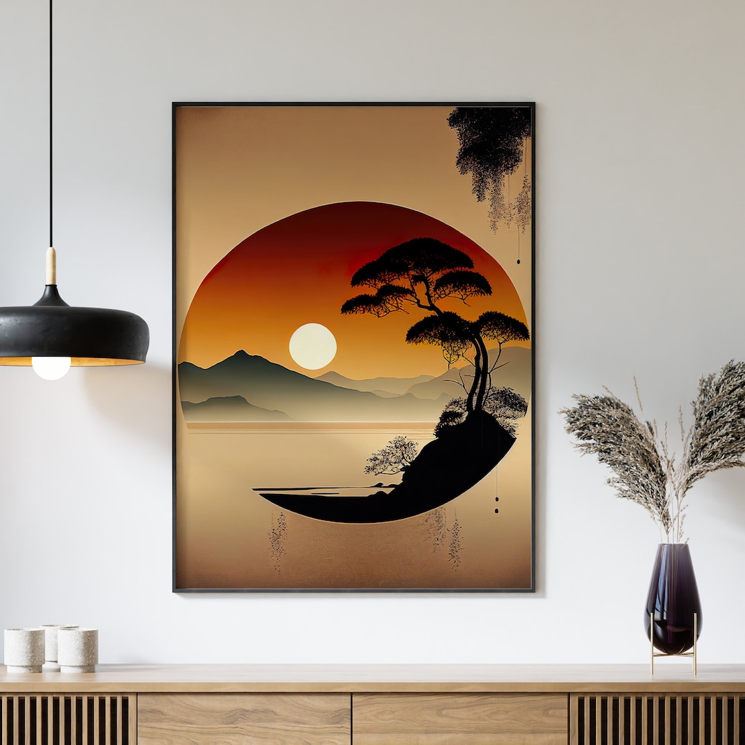 Minimalist Japanese Wall Art, Japandi Decor, Neutral Japanese Art