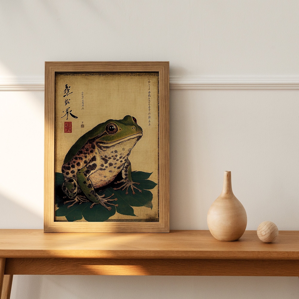 Cute Japanese Frog Print, Japanese Frog Poster, Ukiyo-e Wall Art ...