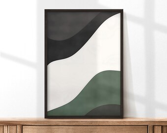 Abstrakt Grün - Kunstdruck: Modernes minimalistisches Dekor (Digitaler Download)