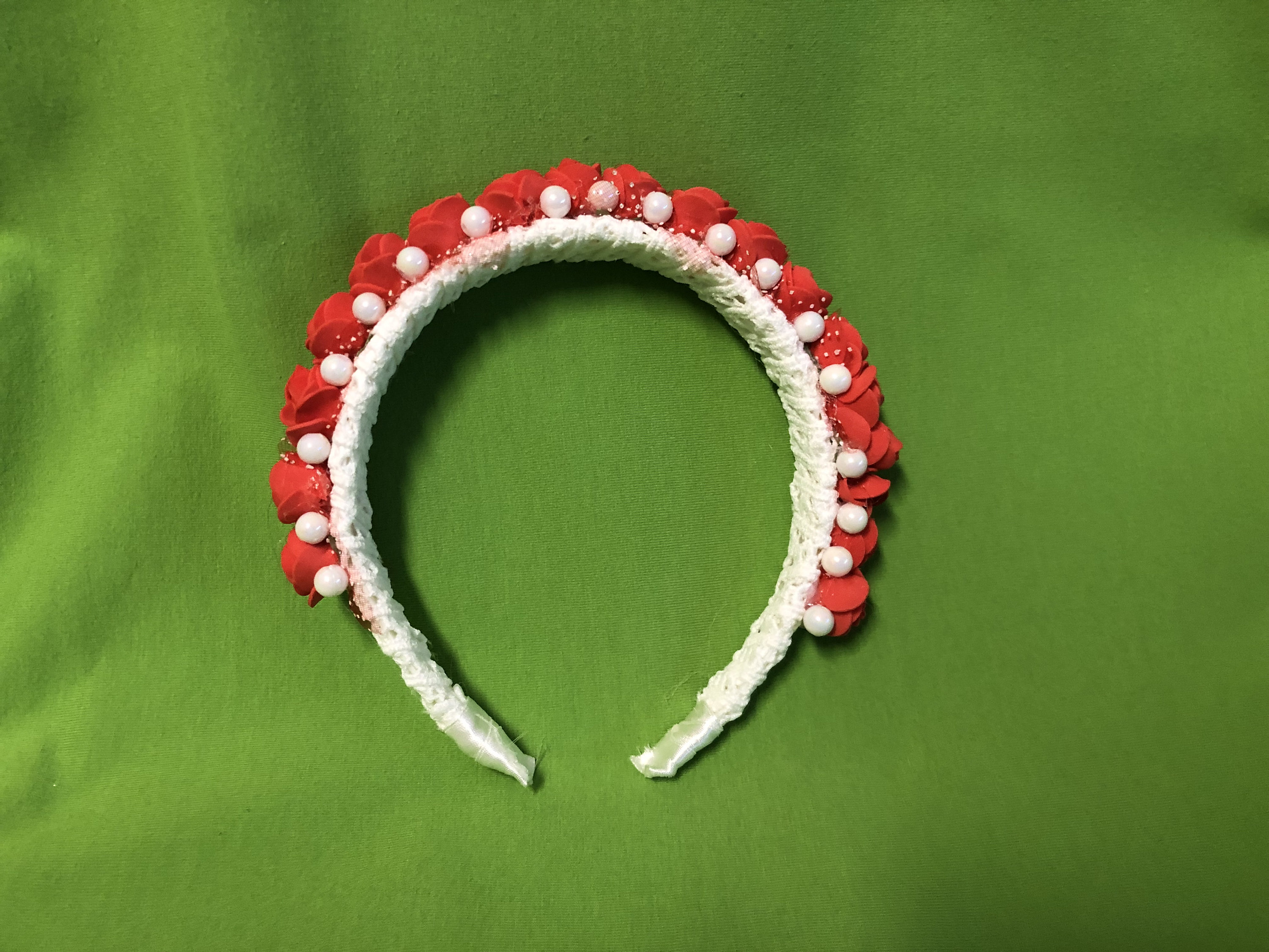 Rotes Blumen-Haarband Mit Rosen – Vintage Stirnband Für Damen, Ideal Für Hochzeiten, Partys Oder Alltag