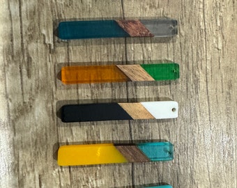 Double Resin/Wood Dangle Earrings