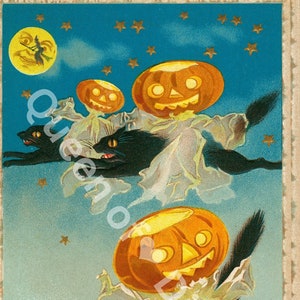 Digital Download Vintage Halloween Post Card Image Ephemera