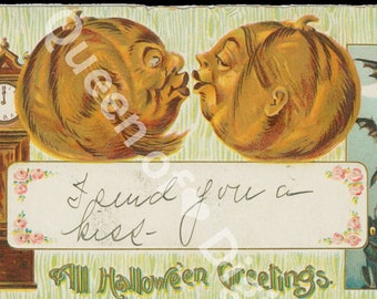 Digitaler Download Vintage Halloween Postkarte Bild Ephemera