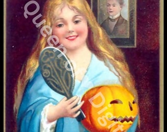 デジタルダウンロード ヴィンテージ ハロウィーン ポストカード 画像 エフェメラ