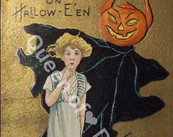 デジタルダウンロード ヴィンテージ ハロウィーン ポストカード 画像 エフェメラ
