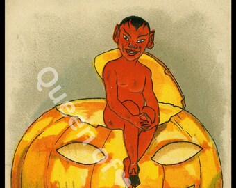 Digitaler Download Vintage Halloween Postkarte Bild Ephemera