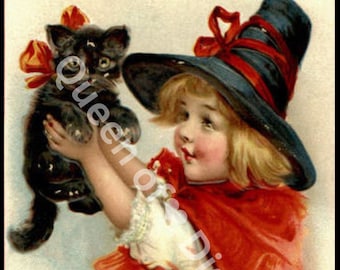 Digitaler Download Vintage Halloween Postkarte Bild Ephemera