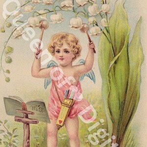 Download digital de imagem efêmera de cartão postal de Páscoa vintage