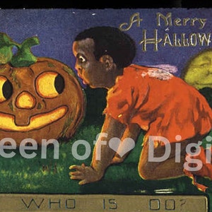 Digital Download Vintage Halloween Post Card Image Ephemera