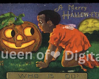Digitaler Download Vintage Halloween Postkarte Bild Ephemera