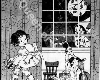 Digital nedladdning Vintage Halloween vykort bild Ephemera