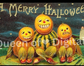 Digitaler Download Vintage Halloween Postkarte Bild Ephemera