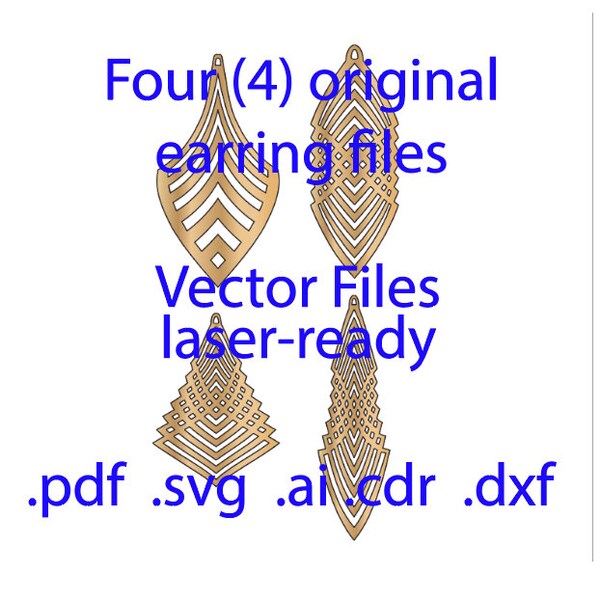 Laser cut file for earrings svg file for jewelry digital download for earrings Set “E”