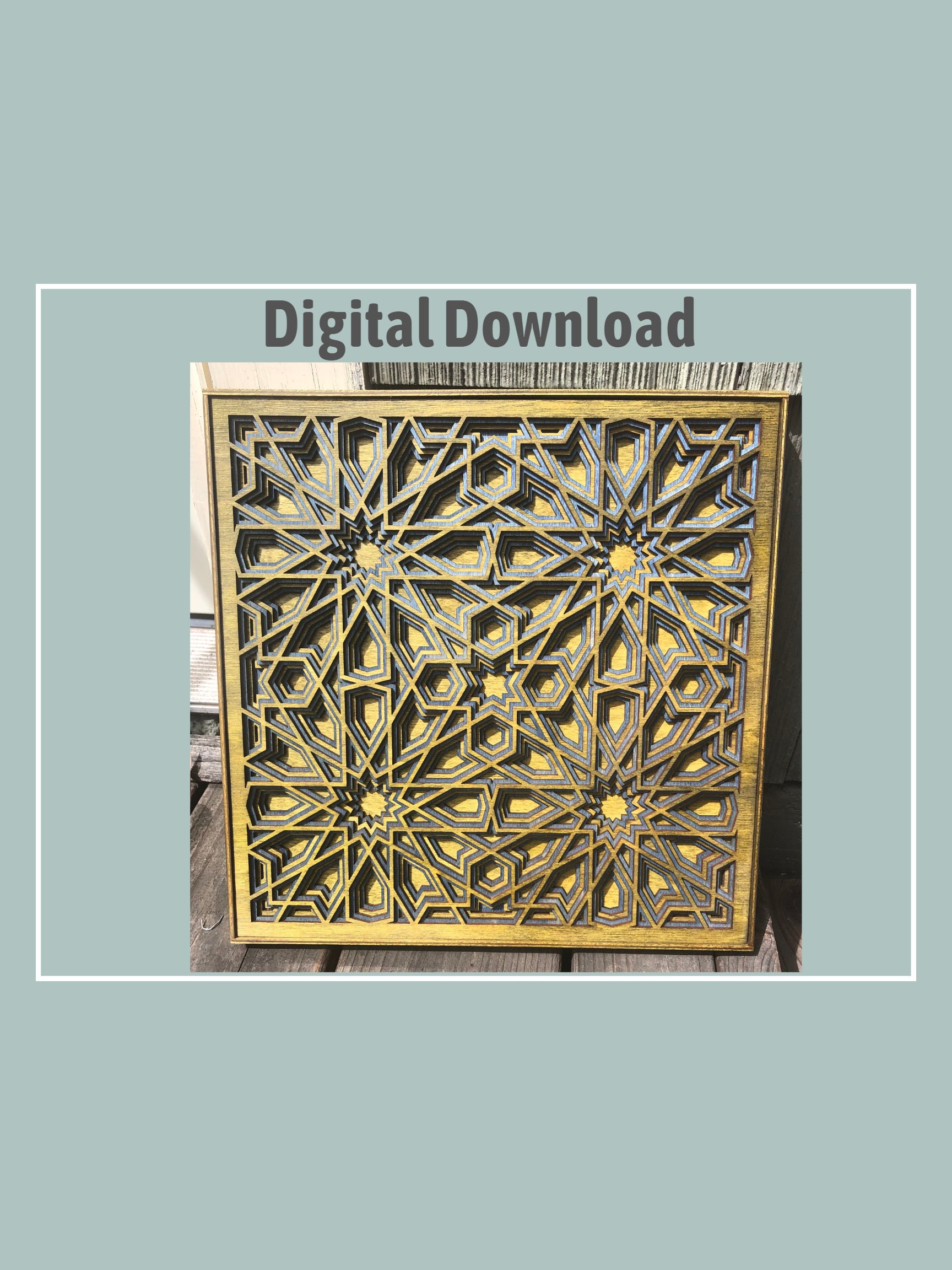 Wall Art SVG Layered Vector Svg File for Islamic Tile 6-fold Pattern ...