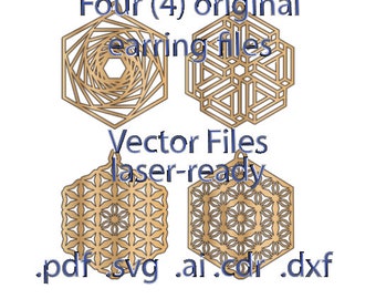 Earrings Laser Cut File, Geometric SVG Bundle (Digital Download)