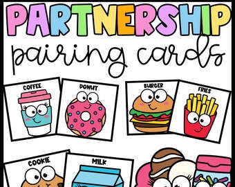 Partner Pairing Cards-Partnership Cooperative Learning-Peanut Butter Jelly +MORE