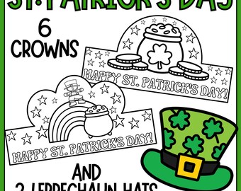 St. Patrick's Day Craft Crowns-Hats-Headbands- March Craft - Leprechaun Hats