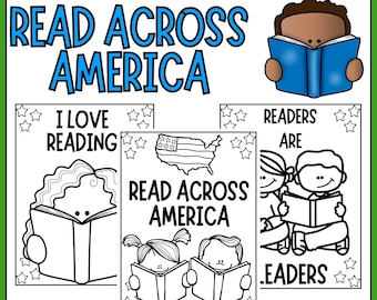 Reading - Read Across America Coloring Pages - 12 Coloring Sheets - Instant Download