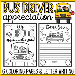 Appréciation du chauffeur de bus - Lettres de remerciement et pages à colorier - Télécharger - Imprimable