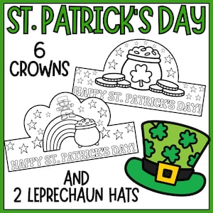 St. Patrick&#39;s Day Craft Crowns-Hats-Headbands- March Craft - Leprechaun Hats