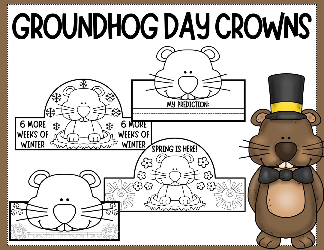 Groundhog Day Crowns  Hats  Headbands for February 2  Craft