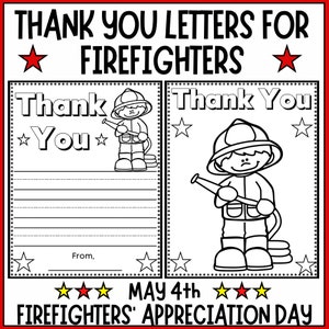 Journée des pompiers - Merci lettres et coloriages des pompiers