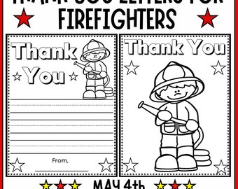 Firefighters Day - Thank You Firefighter Letters and Coloring