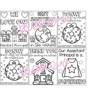 Assistant Principal Appreciation Week Thank You Coloring Pages, Posters, Writing image 2
