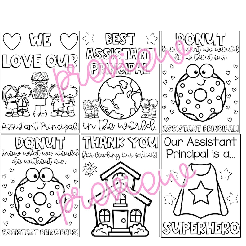 Assistant Principal Appreciation Week Thank You Coloring Pages, Posters, Writing image 2