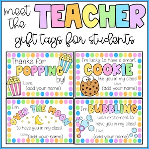Back to School Gift Tags - Meet the Teacher Open House - Easy Gifts for Students
