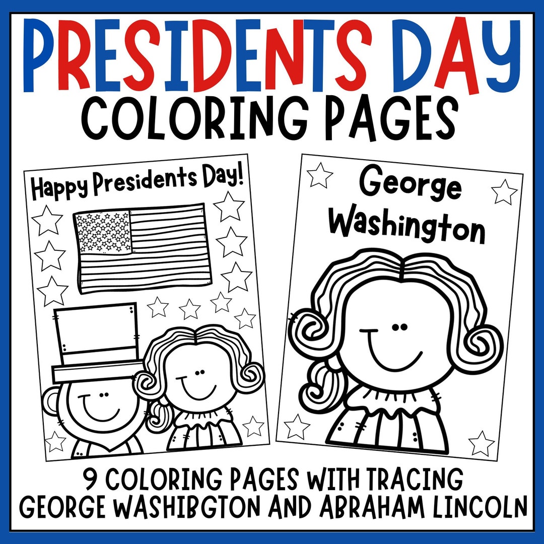 Presidents Day Coloring Pages and Tracing  George Washington