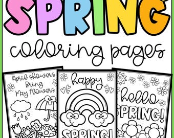Spring is Here! First Day of Spring Coloring Pages! Activity for March April May