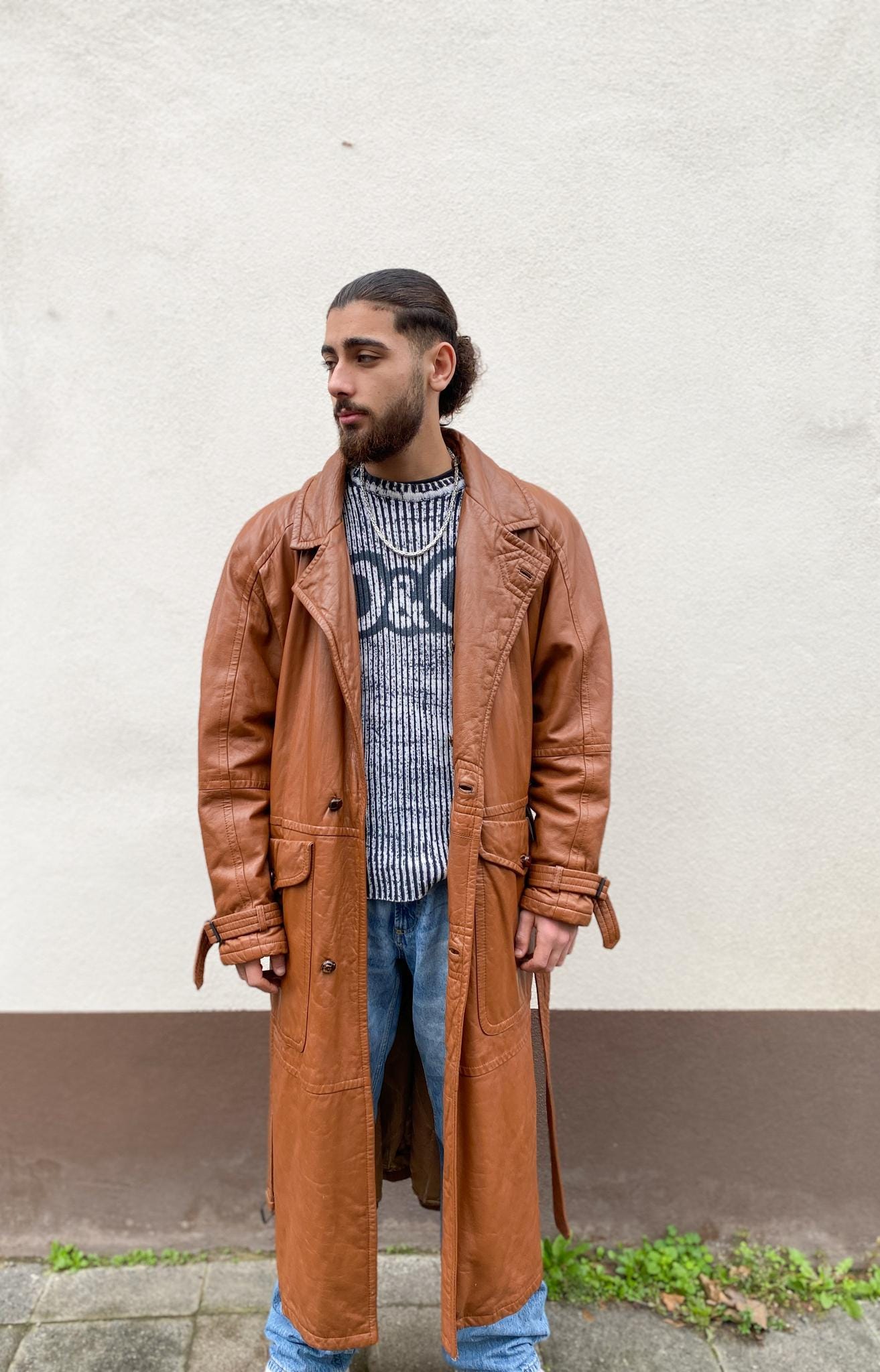 Vintage Leather Coat, Casa Veneta, Biker Coat, Brown Leather Coat 