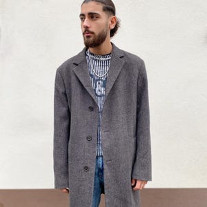 Vintage Coat, Divano, Divano Coat, Men&#39;s Coat, Gray Retro Coat, Gray Coat, Classic Coat, Long Coat