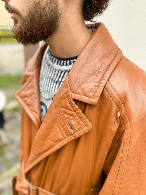 Vintage Leather Coat, Casa Veneta, Biker Coat, Brown Leather Coat 