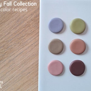 Recetas de colores de arcilla polimérica, Guía de mezcla de colores de otoño, Recetas de colores FIMO, Paleta neutra de otoño, Tonos terrosos cálidos, Tutorial digital